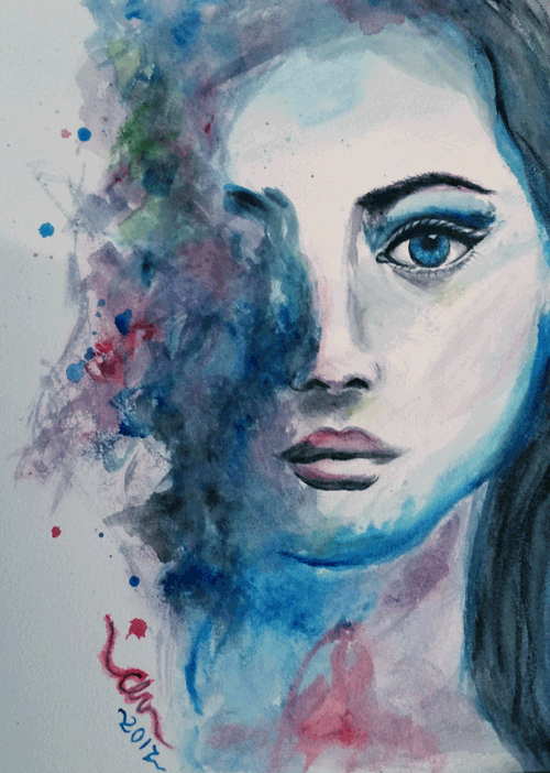 watercolor face